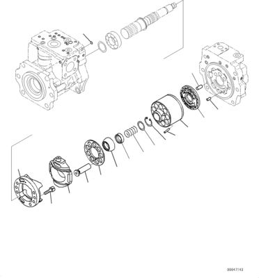 708-1g-00060 708-1g-01060 708-1g-04310 Dành cho máy bơm xúc lật chính pít-tông thủy lực Komatsu Wa470-6 Wa480-6