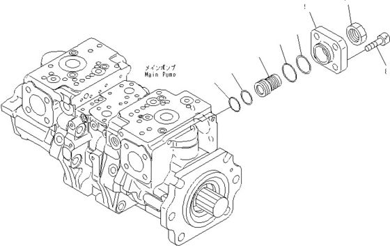 708-2G-00800 708-2G-00801 708-2G-01081 Cho Komatsu Loader WA600-6 Máy bơm thủy lực Máy bơm piston Máy bơm chính Chất lượng cao