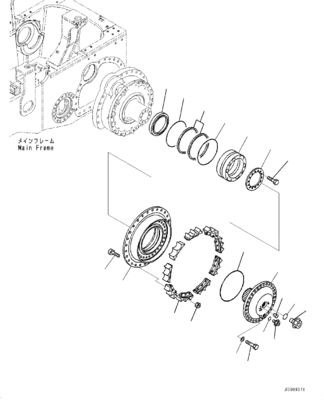 Komatsu Bulldozer D155AX-6 Travel Assembly Động cơ cuối cùng 17A-27-00093 17A-27-00090 17A-27-00092 17A-27-00095