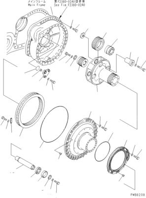 Komatsu Bulldozer D375A-3D Travel Assembly Động cơ cuối cùng 195-27-00414 195-27-00542 195-27-00552 195-27-00406 195-27-00405