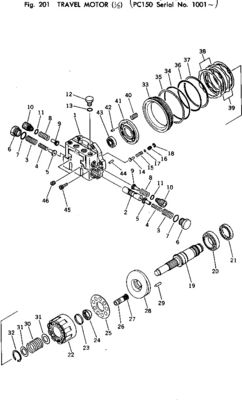 21K-60-00020 Dành cho lắp ráp máy xúc du lịch Komatsu PC150-1 Ổ đĩa cuối cùng Động cơ du lịch nguyên bản Hậu mãi chất lượng cao