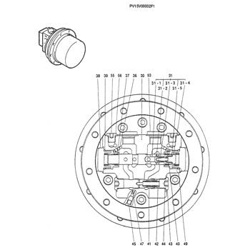PV15V00002F1 Dành cho lắp ráp máy xúc du lịch Kobelco SK025-2 SK030-2 Ổ đĩa cuối cùng Động cơ du lịch gốc Hậu mãi