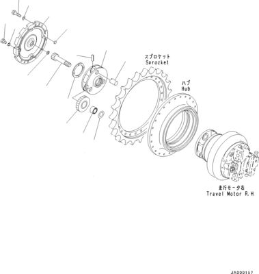 11Y-27-30401 11Y-27-30400 Dành cho máy ủi Komatsu D31EX-22 D37EX-22 D37PX-22 Động cơ du lịch truyền động cuối cùng