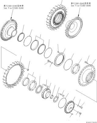 195-27-00411 195-27-00410 195-27-00435 Đối với Komatsu Bulldozer D375A-3 Travel Assembly Động cơ di chuyển cuối cùng