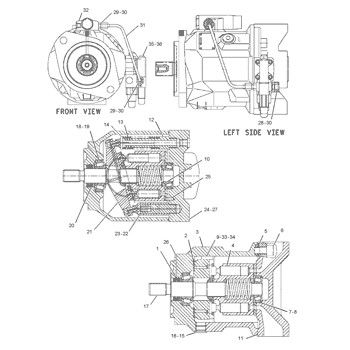 1555109 CA1555109 155-5109 Đối với CAT 416C 426C 428C 436C Máy nạp lôi lôi thủy lực bơm chính bơm piston bơm ASSY bơm GP-piston thị trường hậu mãi chất lượng cao nguyên bản